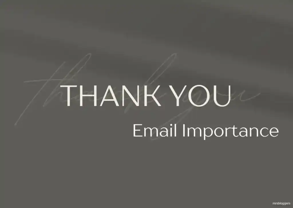 thank you email importance